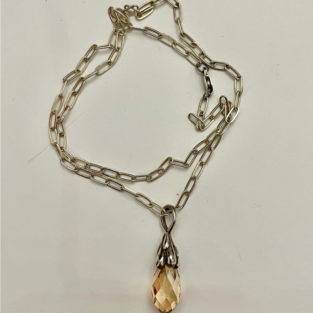 Mignon Faget Drop of Grace retired Necklace with Heirloom 16” chain